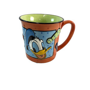 Disney Store Sculpted Donald Duck Orange 3D Mug Ceramic Character Cup